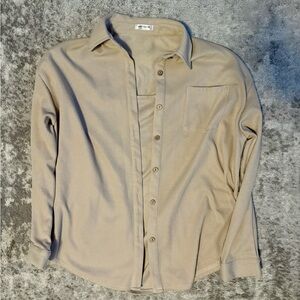 Women’s Beige Button-Up Shirt
